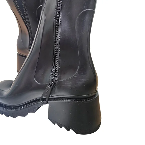 Chloé Betty Black Rubber Rain Boots – Size 41 - Picture 8 of 13